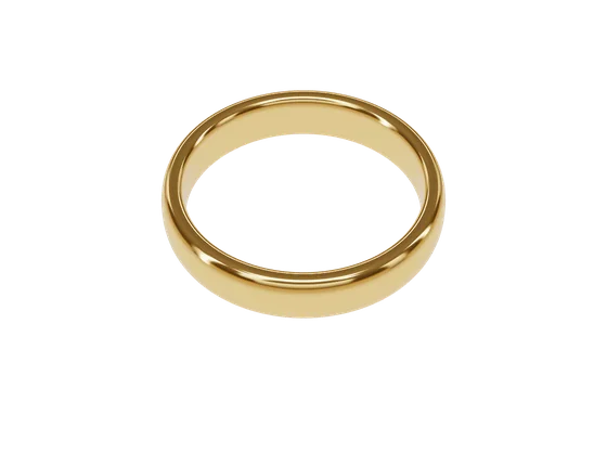 Anillo de oro de 18K sobre la máquina